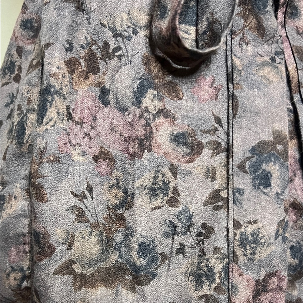 Forever 21 Floral Belted Mini Dress - Gray and Pink - Picture 10 of 15